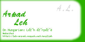 arpad leh business card
